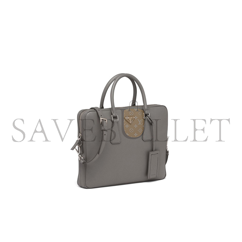 PRADA LEATHER BRIEFCASE 2VE368 (36*28*4cm)